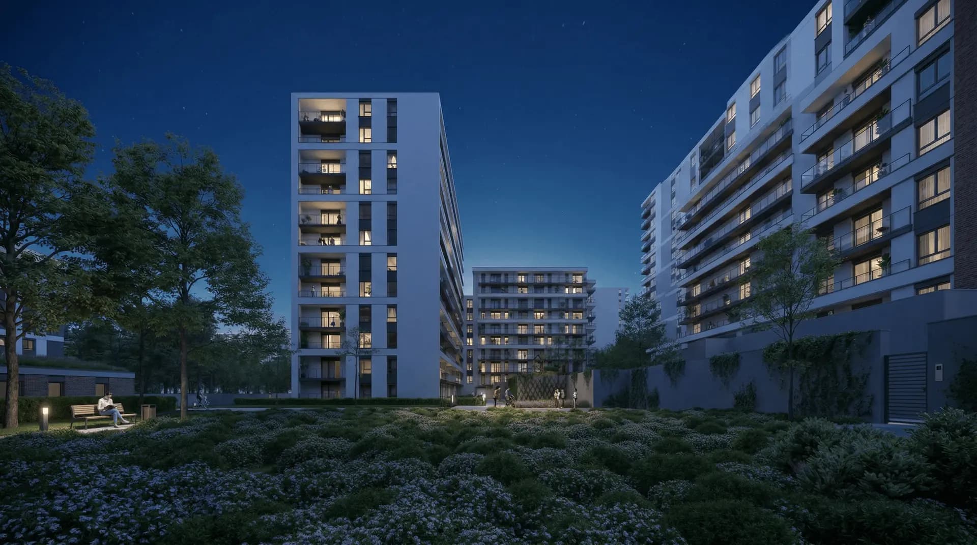Panoramiqa 2 – nowe mieszkania Poznań, wizualizacja nocna
